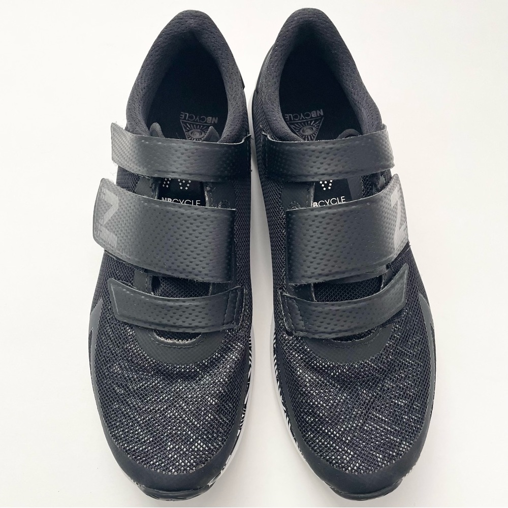 New Balance black spin cycling sneaker shoes with SPD cleats, size 9